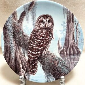 Stately Owls Collector Plate The Barred Owl 6th Issue Beaudoin Knowles Bradex